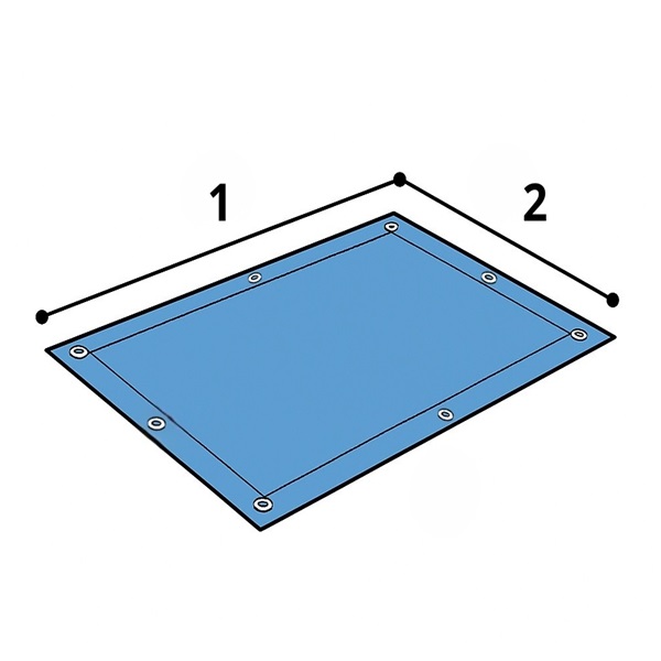 schema mesure bâche plate PVC